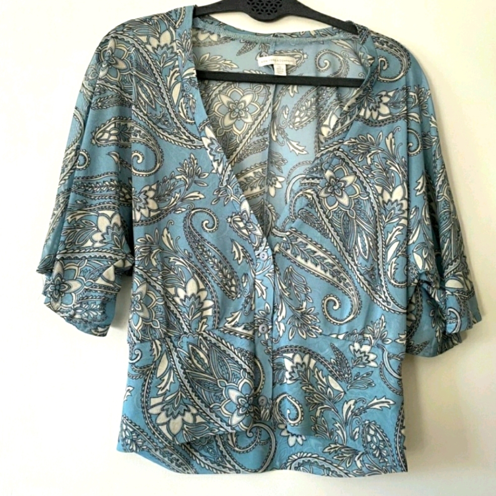 Blue Paisley NY&C Cardigan